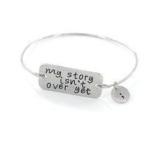 Load image into Gallery viewer, Silver Semicolon Charm Bangle