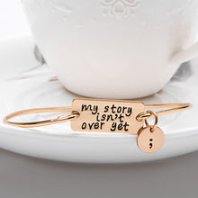Load image into Gallery viewer, Silver Semicolon Charm Bangle